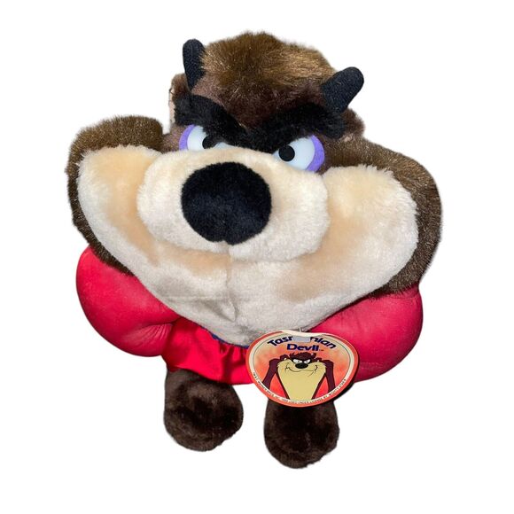 Vintage Plush Tazmanian Devil Warner Bros Boxing Glove Bedroom Decor Gift 11" - Picture 13 of 13
